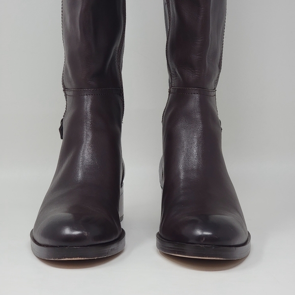 Cole Haan Women's Hayes Tall Riding Boot Size 5.5B Brown Leather Flat Equestrian - Picture 6 of 14